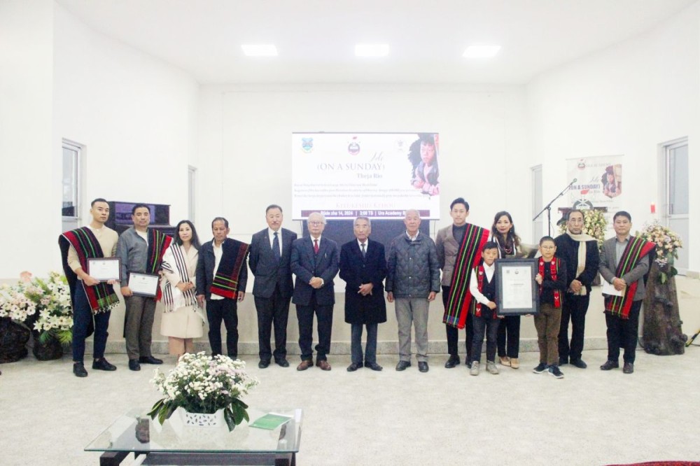 Theja Rio, Director of Award-Winning Film Ade with President of Ura Academy, Dr Shürhozelie Liezietsu and others.
